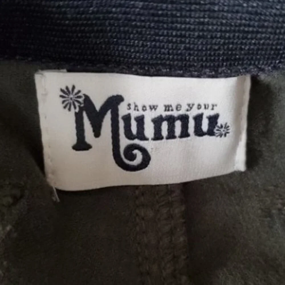 Show Me Your MuMu Green Corduroy Cam Cam Bells Pull On Pant Sz Med MSRP $162 - Picture 9 of 10